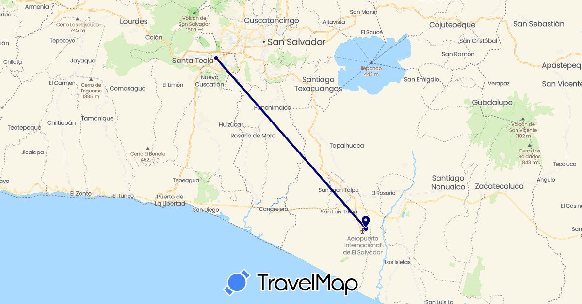 TravelMap itinerary: driving in El Salvador (North America)